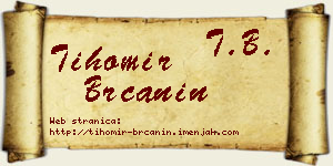 Tihomir Brčanin vizit kartica
